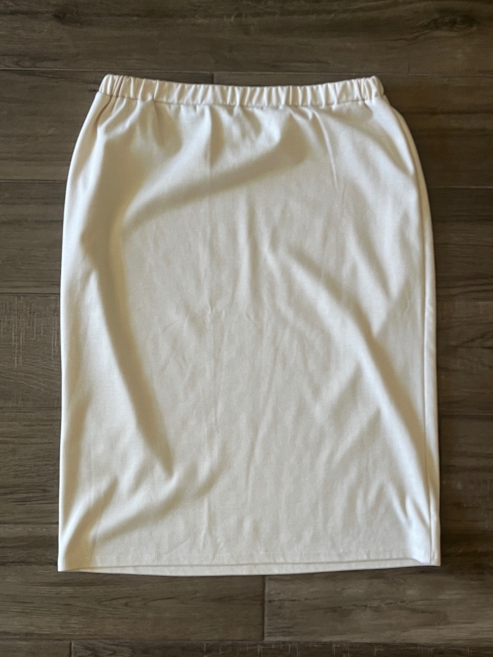 MOA USA Cream Pencil Skirt with Elastic Waist